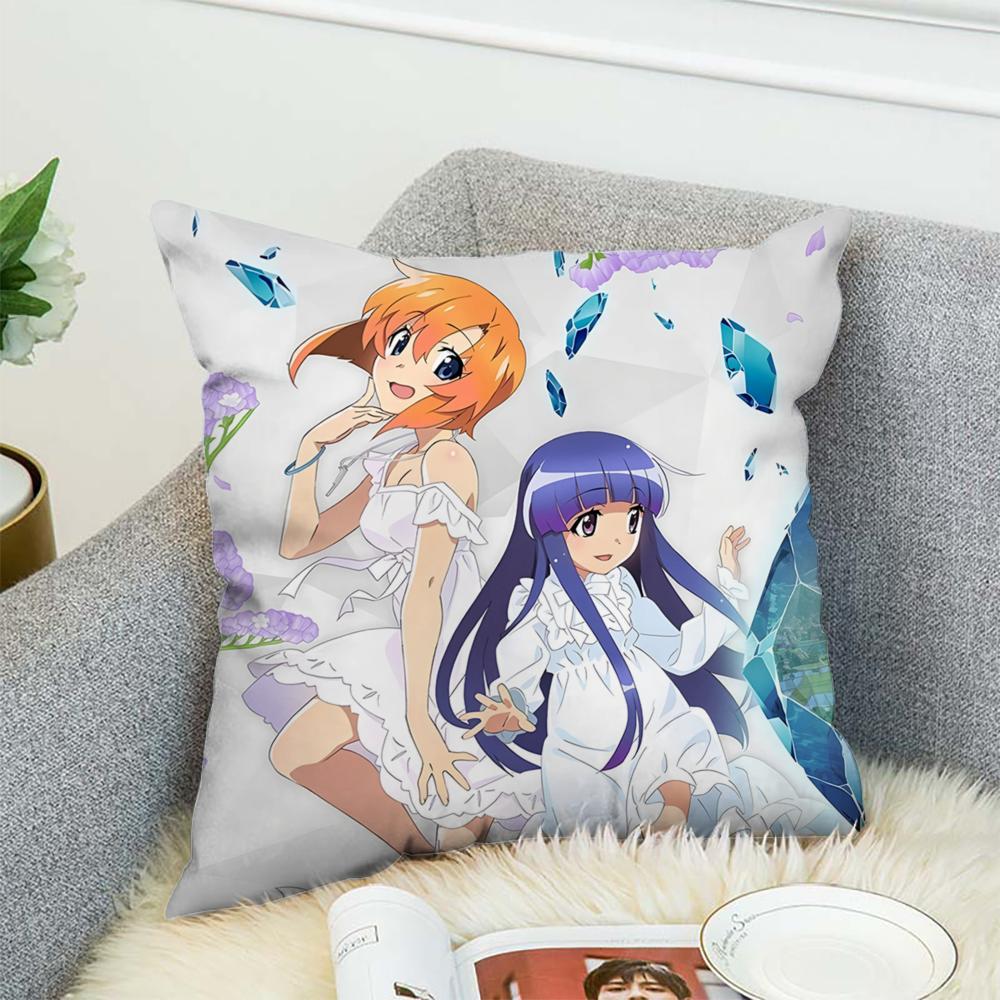 Higurashi When They Cry Pillow Case For Car Sofa Decorative Home Double-sided Print Plush Square Throw Pillow Cushion Cover