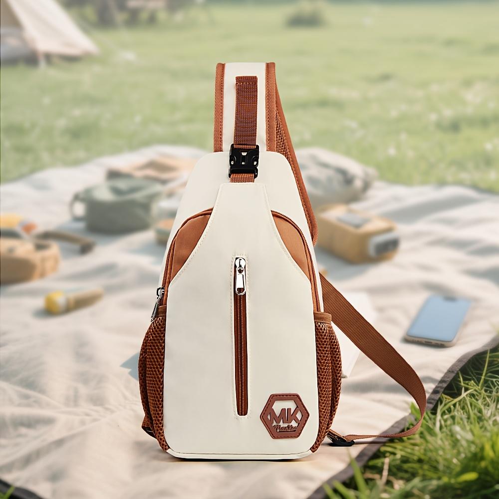 

Men s crossbody bag fashionable chest bag Men s portable single shoulder bag for going out mobile phone bag casual sports shoulder bag бежевый