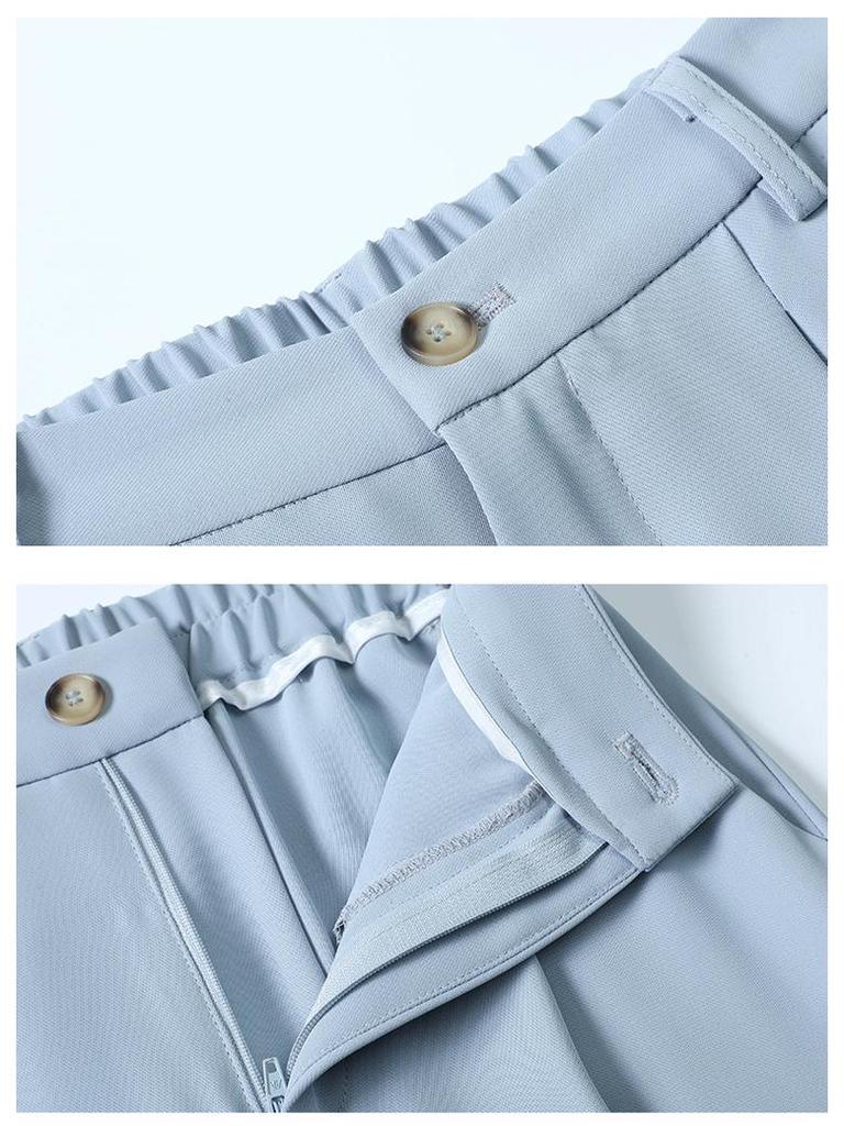 Women's Elegant Wrinkled Seven-Sleeve Blazer Suit with Wide-Leg Pants - Thin Style 2026 Spring/Summer Collection