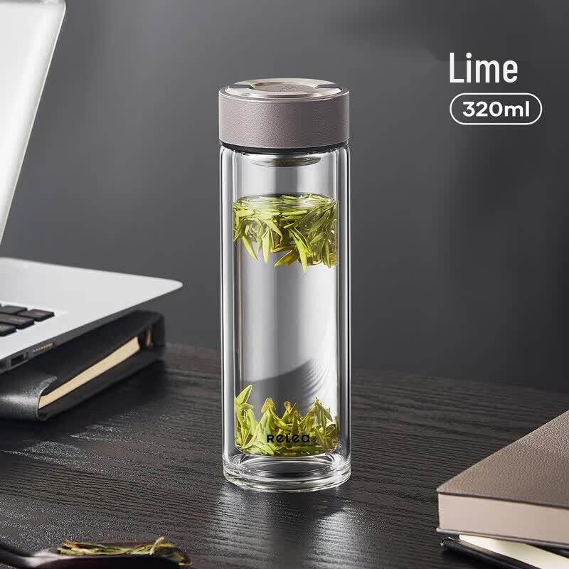 RELEA Men's Large Capacity Tea Infuser Glass Mug