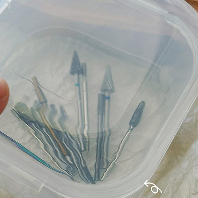 Sterilizer Box for Nail Tools Nail Art Drill Bits Cleaning Box Nail Tool Disinfectant Box Nail Supplies Manicure Tools