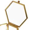 Hexagon Transparent Glass Ring Box Wedding Ring Box Geometric Clear Glass Jewelry Box Jewelry Organizer Holder Tabletop Containe