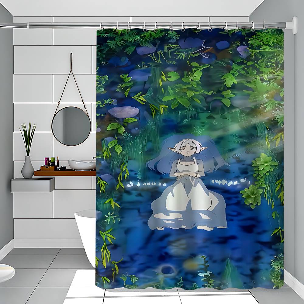 Anime F-Frieren Printing Bathroom Shower Curtain Polyester Waterproof And Mildew Proof Home Decoration Curtain
