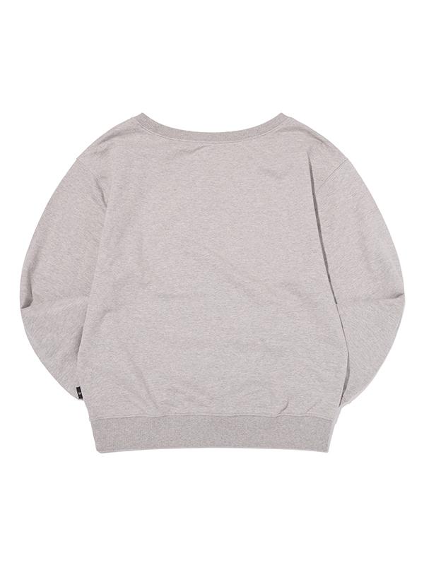 KIRSH Vintage Graphic Off-Shoulder Sweatshirt [Melange Gray]