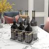 Metalltrådkorg för 6 flaskor, Flaskbärare med handtag för öl, läsk, Dryckesbärare för utomhusfest med familjen