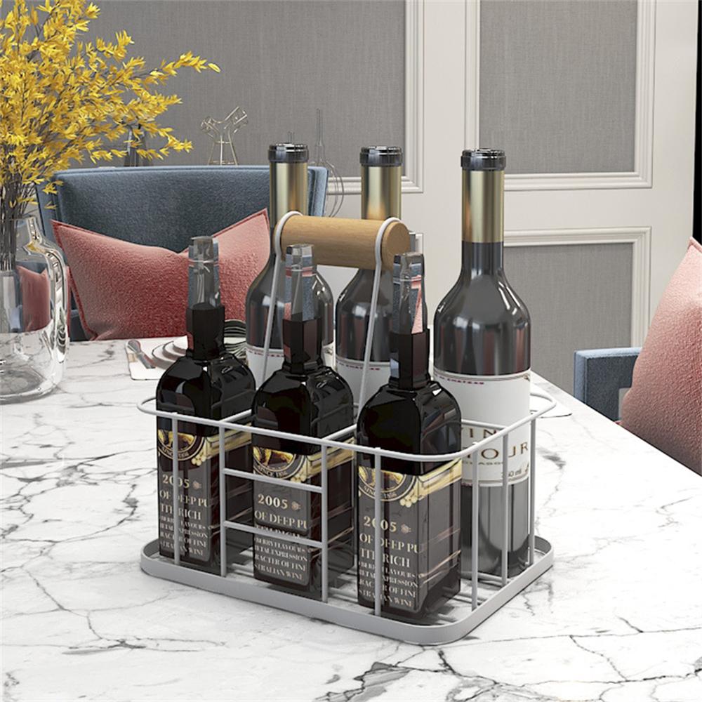 Metalltrådkorg för 6 flaskor, Flaskbärare med handtag för öl, läsk, Dryckesbärare för utomhusfest med familjen