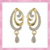 Elegant Estele Women's Drop Earrings In Gold and Silver Plated with Crystals