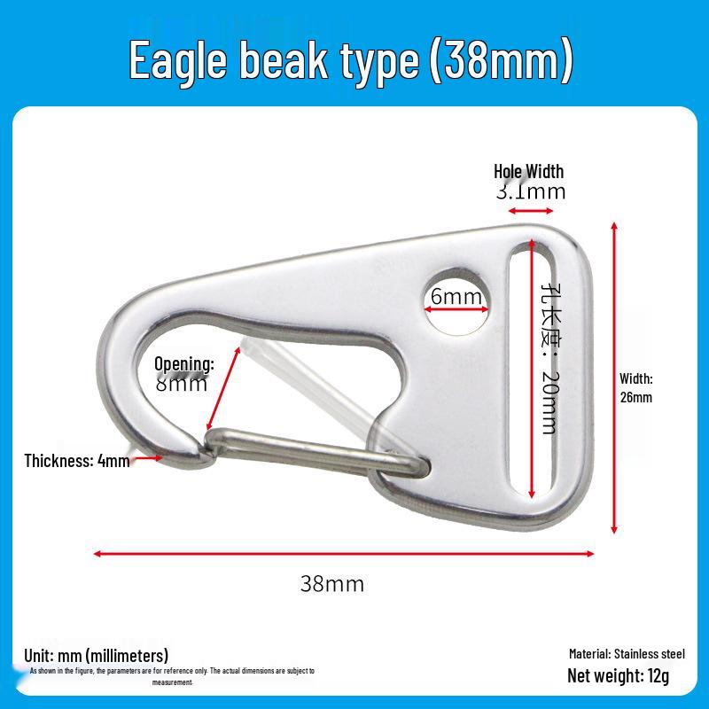 Stainless Steel Eagle Beak Keychain Strap with Climbing Buckle