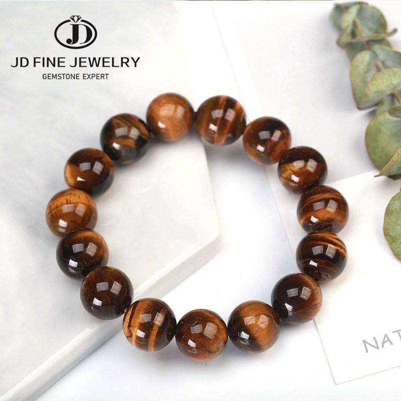 JD Naturstein Blaues Tigerauge Perlenarmbänder Damen Herren Reiki Heilung Yoga Meditation Charms Armreifen Pulseras Schmuck Geschenk