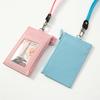 PU Leather Card Holder Neck Strap Lanyard Business Credit Card ID Card Badge Wallet Coin Purse Pouch Student Bus Card Bags Case