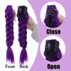 Purple Braided Hair Ponytail Extensions Wig Claw Clip Hair Ponytail Crab Hair Clips for Kids Party Cosplay Use Purple Wig