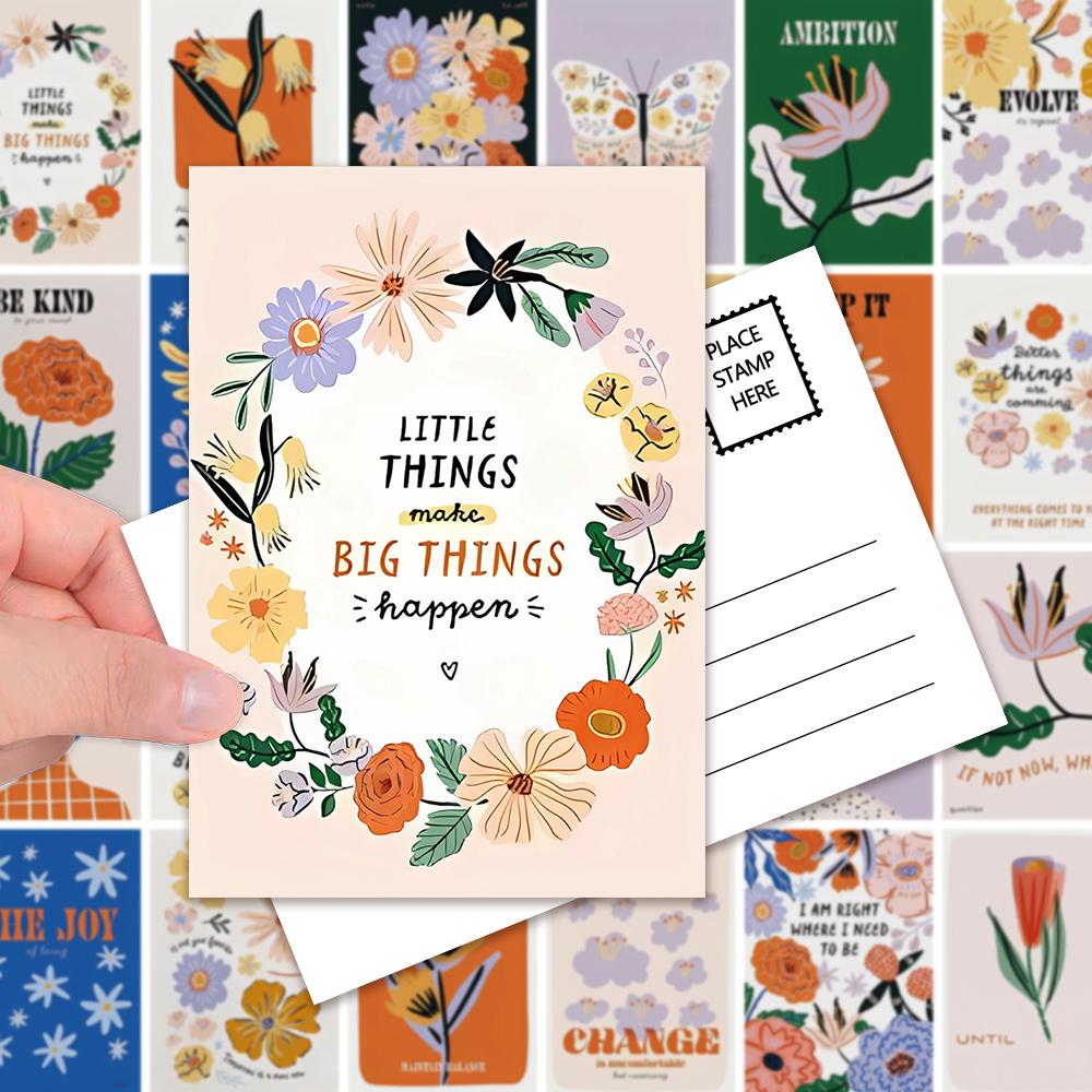 32pcs, Artistic Abstract Floral Postcards, Suitable for Birthday/anniversary Gifts, Collectible, Giftable, and Mailable.