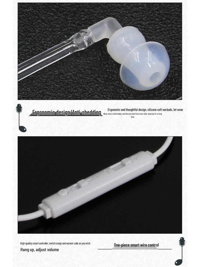 Strahlungsarme Luftschlauch-Ohrhörer mit Mikrofon - Transparentes Einzel-/Doppelohr