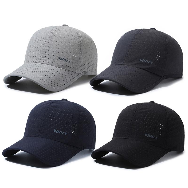 Quick Dry Baseball Cap For Men Outdoor Sports Mesh Breathable Sun Hat Portable Man Hiking Fishing Golf Adjustable Caps