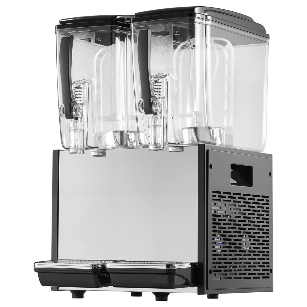 Commercial Beverage Dispenser 2 Tanks 12 L / 12.7 QT Per Tank, Stainless Steel Juice Dispenser, Ice Tea Drink Machine with 7 to 12 Cooling