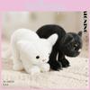 Black And White Cat Plush Toy With Funny Expression For Halloween Gift And Collectors Item