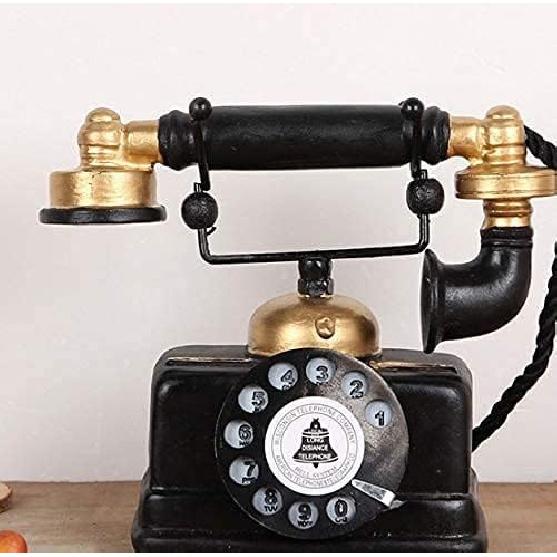 Large Creative Retro Decorative Phone Model Telephone Wall Decor, Vintage Rotary Telephone Decor Statue Artist Figurine Cafe bar Window Decor Model