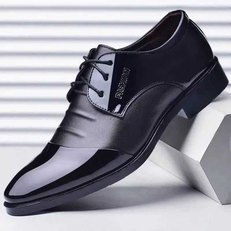 Leather Shoes for Men, Business Attire, Men's Shoes, British Casual Lace Up, Autumn Versatile, Breathable