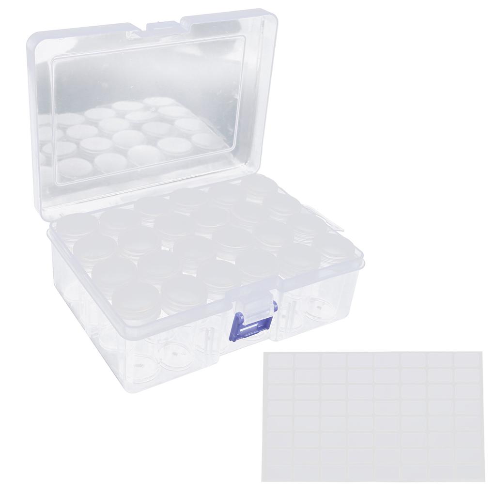 24pcs Diamond Painting Storage Containers Round Storing Bottle with Storage Box Sticker