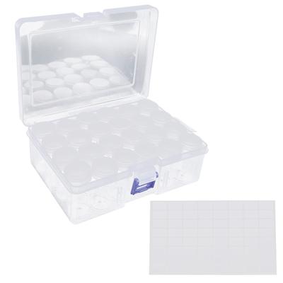 24pcs Diamond Painting Storage Containers Round Storing Bottle with Storage Box Sticker