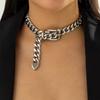 Choker Necklace for Women Punk Thick Chunky Clavicle Chain Grunge Jewelry Steampunk Accessories