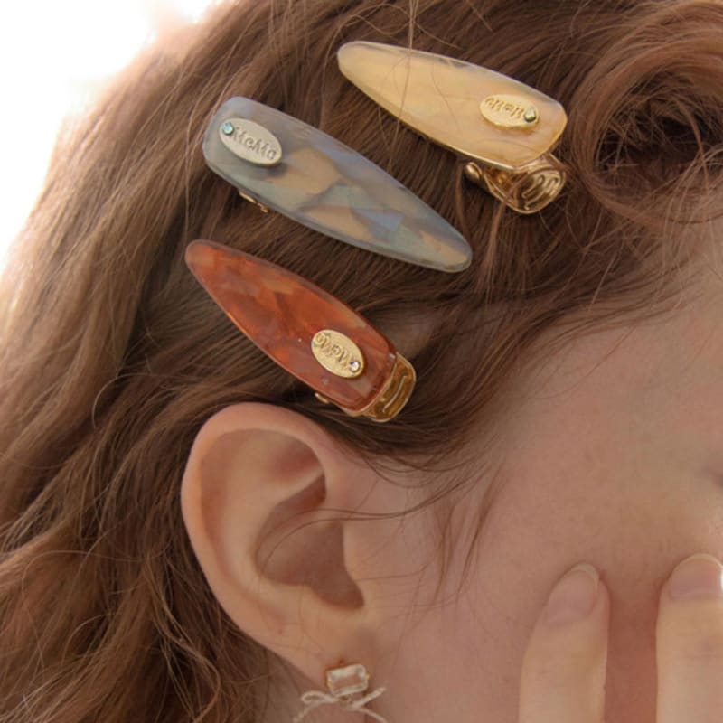 

MERRYMOTIVE Pearly marble mini hairpin (3colors) Gold beige