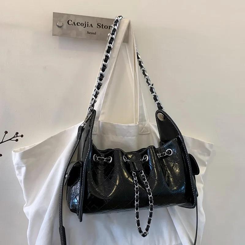 

Fashi Solid PU Advanced Sense Shoulder Bags New Ccise Retro Commute Tote Bag Versatile Large Capacity Underarm Women s Bags чёрный