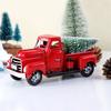 Metal Red Old Truck Christmas Ornament Kids Gifts Car Toy Xmas Table Top Decor