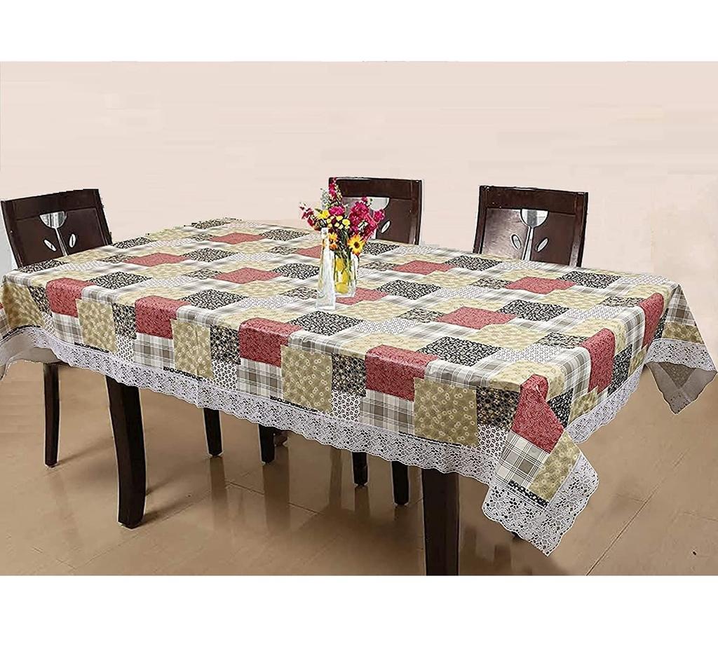 Waterproof Square Shaped Upto 2-4 Seater Centre Table Cover Size 40x60 inches with White Border Lace printed