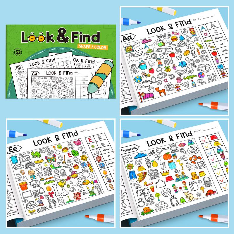Look-and-Find Fun Game for Toddlers: Observation and Concentration Doodle and Coloring Book