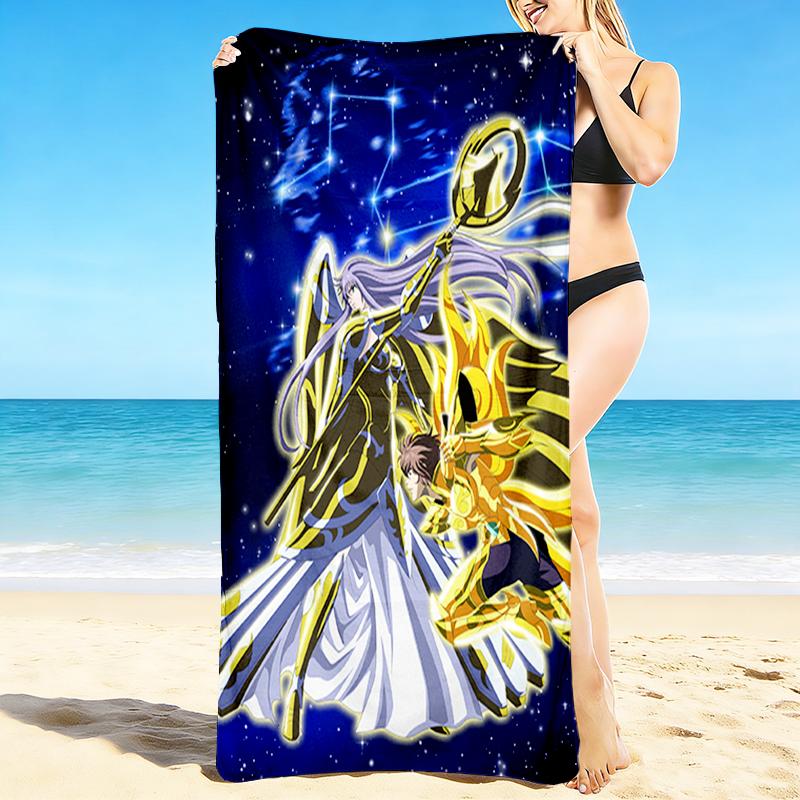 1Pc Saint Seiya Celestial Brave Beach Towel Quick Dry Multiuse For Beach Pool Gym Yoga Home Travel Christmas Halloween Xmas Gift L126