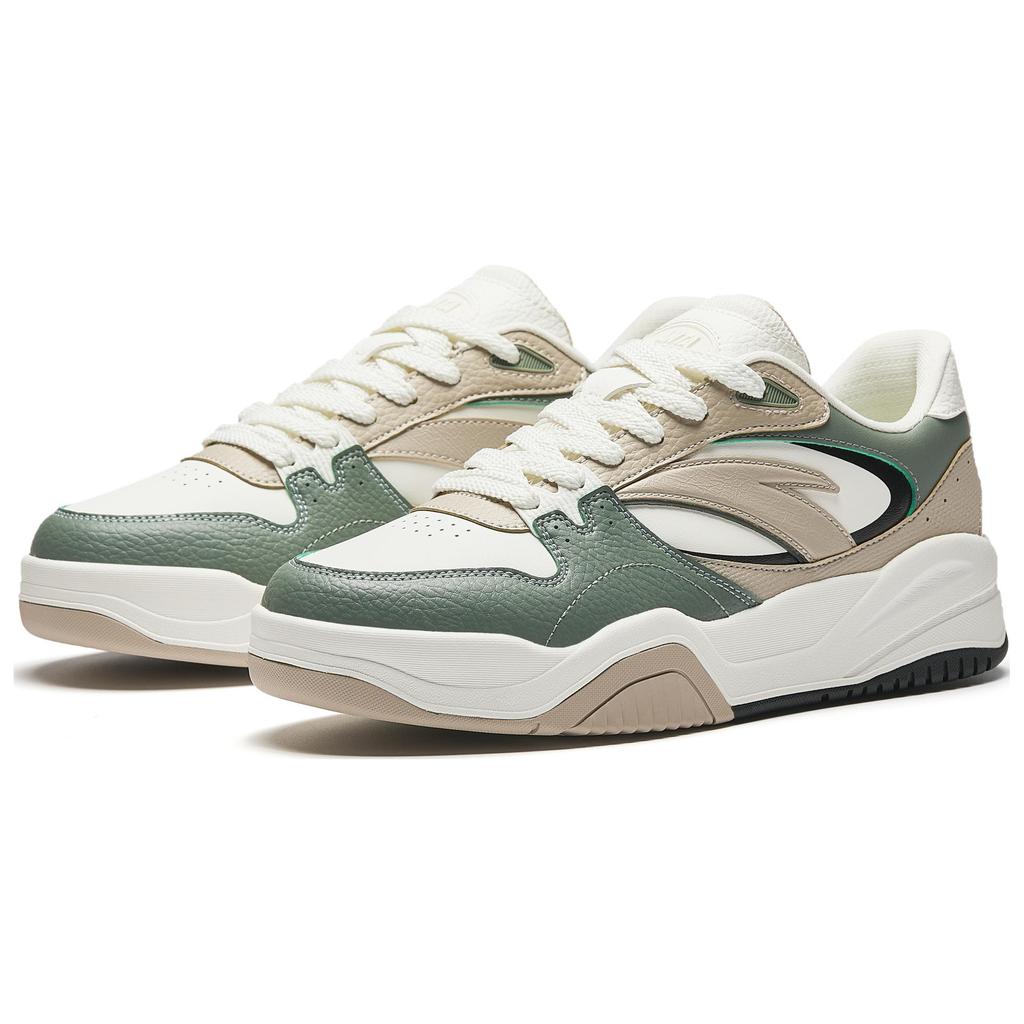 Anta Wave Shoes Versatile Casual Height Increasing Wear Resistant Lightweight Non Slip Low Top Skate Shoes Men Sneaker Green Brown 912518005-3