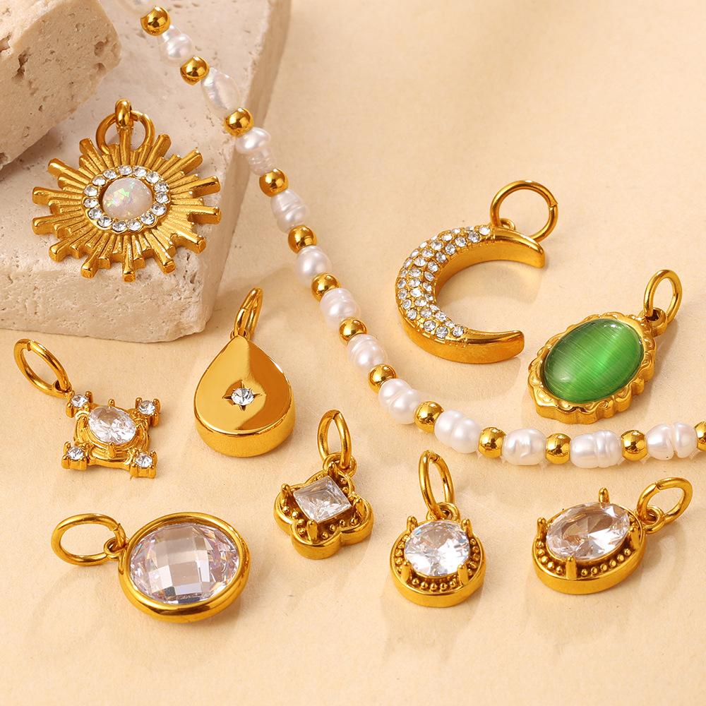 Yori Stainless Steel Sunflower Teardrop Pendant Used Women Making Earrings Necklace Bracelet Jewelry Material Making Accessories