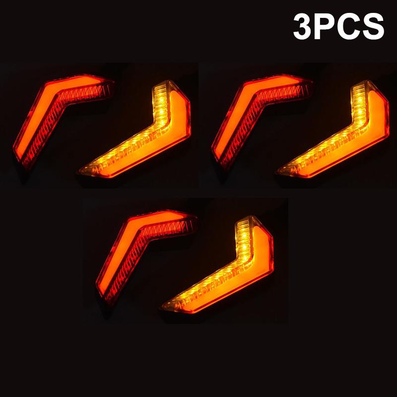 Motorcycle Modification Parts Dual-Color Flowing Angel Wing Turn Signals 12V Universal Dual-Color Flowing Led Turn Signals