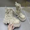 European Denim Big-headed Muffin Thick-soled Martin Boots for Women's 2025 Spring and Autumn New Small Height-increasing Locomotive Short Boots