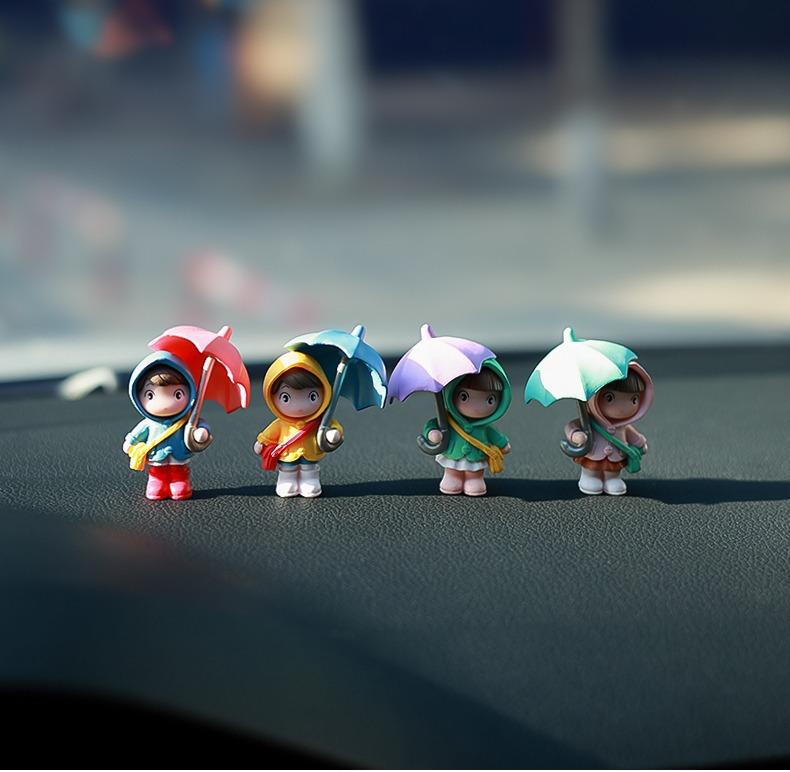 

4 шт. милый зонтик пара украшение для салона автомобиля фигурки авто зеркало заднего вида приборная панель украшения подарок мини аксессуары