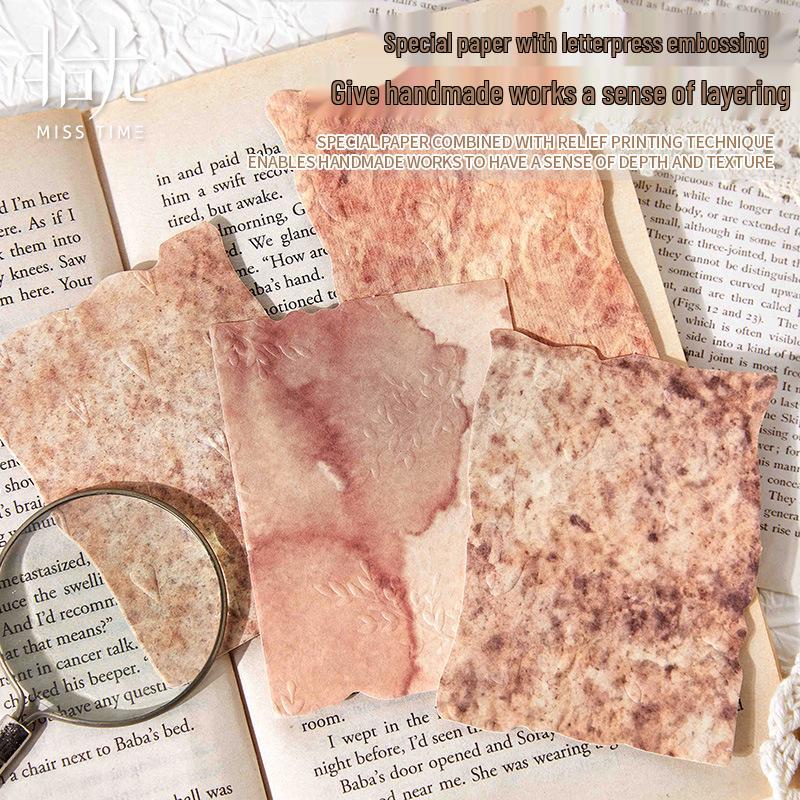 Ancient-Style Floral Embossed Paper Journal for Decorative Hand Account