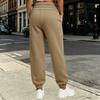 Women's Casual Color Pants with Elastic Waist Drawstring and Pockets for Everyday Wear
