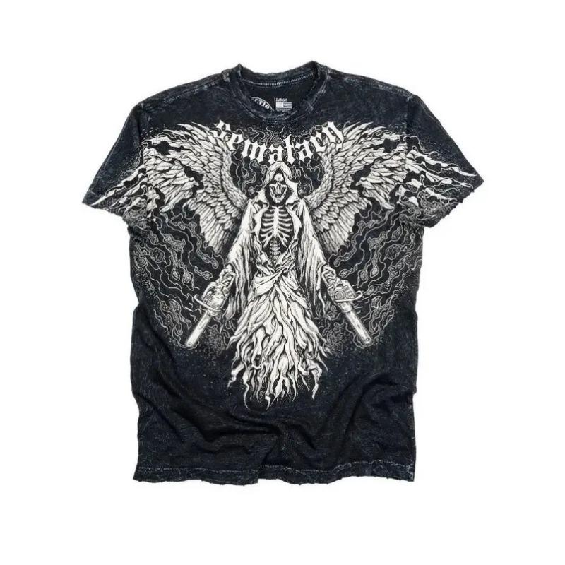 Y2K Tshirt New Harajuku Retro Hip Hop Kawaii Oversized T Shirt Mens Womens Short Sleeved Gothic Clothing Tops Streetwear