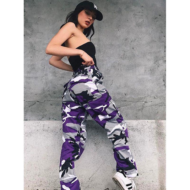 Printed Button Waist Loose Pants for Women Print Button Loose Trousers Women