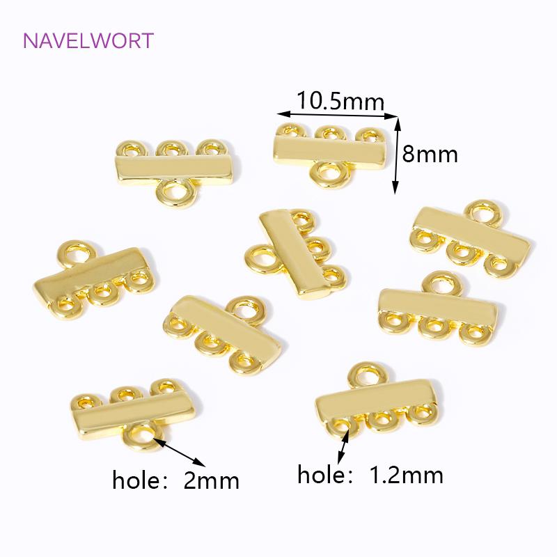 18K Gold Plated 2/3 Strand Ends Connectors,Layer Clasps,Pendant Bails Connector For Jewelry Making DIY Jewelry Making Findings
