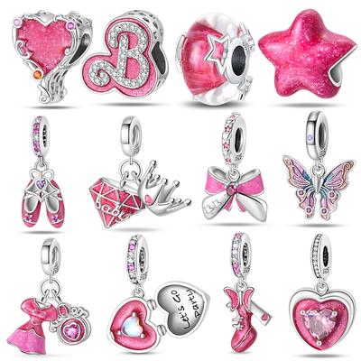 Copper Princess Angel Pink Series Birthday Charm Beads Suitable Fit Pan Original Bracelet Exquisite Diy Jewelry
