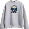 2024 ALASA Cotton Crew Neck Sweatshirt - European & American Popular Print, Casual & Versatile Loose Fit Top