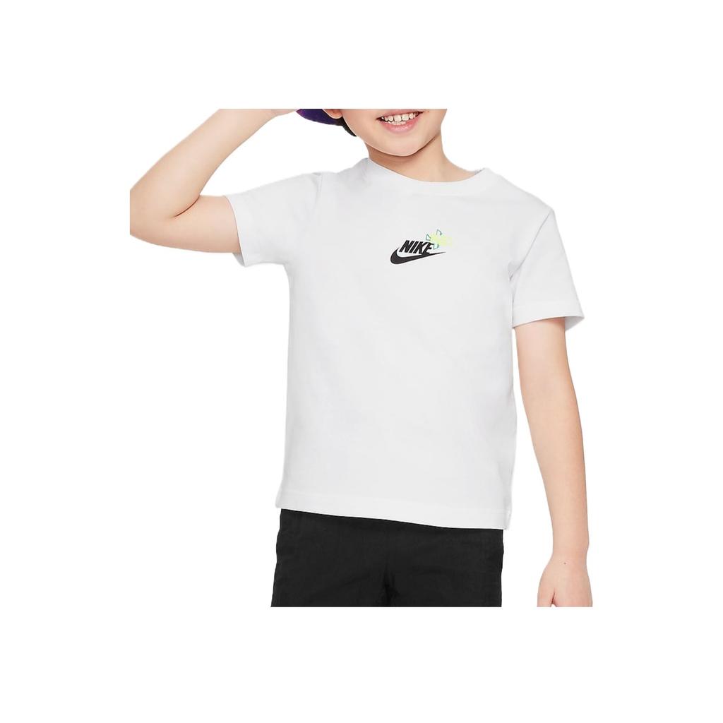 Nike Logo T-Shirt With Letter Print Crew Neck Short Sleeve Kids tops White HM9278-100