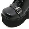Gdgydh Plus Size 43 Spring Autumn Women Boots with Chain Wedges Platform Boots Punk Skull Goth INS Women Cosplay Shoes Combat Boots