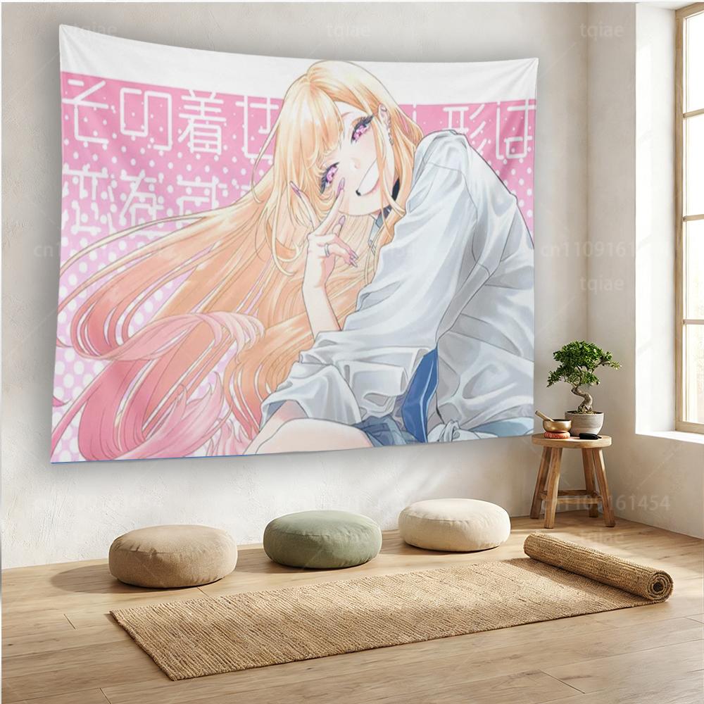 My DDress Up Darling Marin KKitagawa Anime Tapestry Wall Hanging Art Poster for Bedroom Dorm Living Room Home Decor