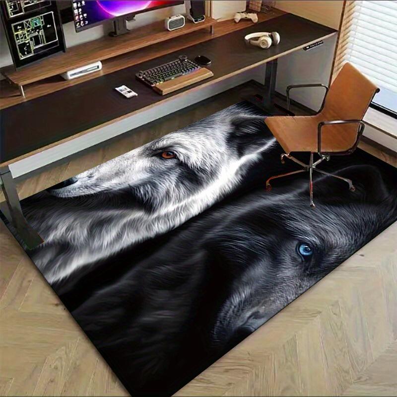 1pc Wolf Eyes Themed Rug for Home Decor, Non-slip Office Carpet, Chair Mat, Outdoor Mat, Christmas and Halloween Gifts-0731078