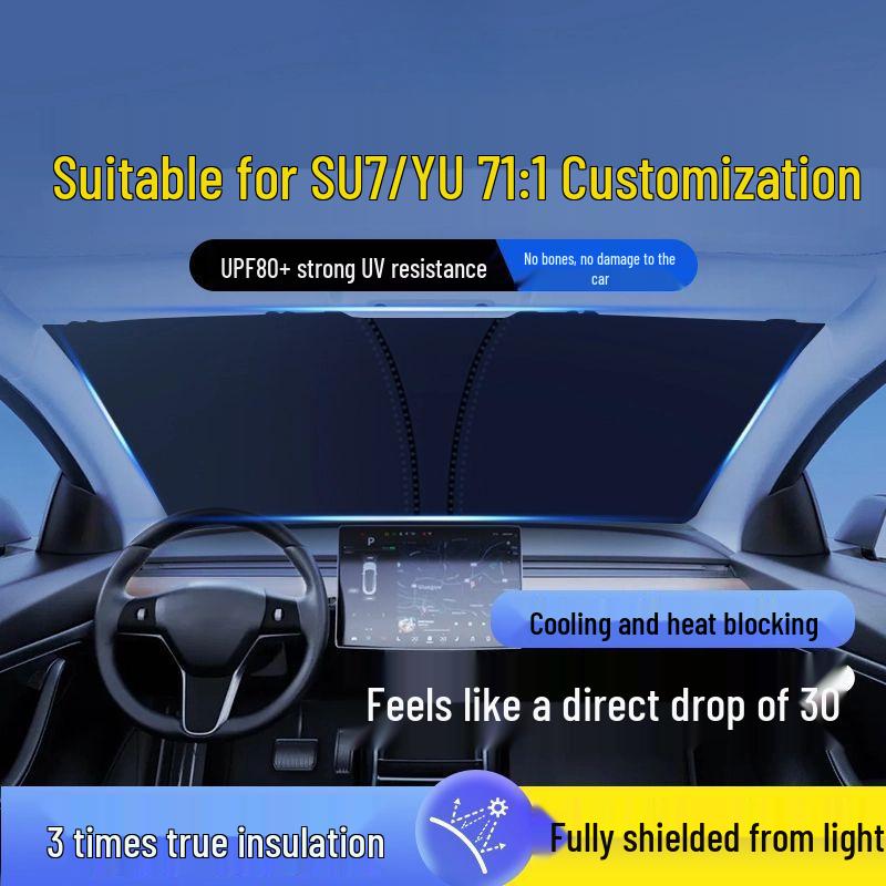 Xiaomi SU7 Car Interior Sunshade: Front Windshield Heat Insulation Sun Protection