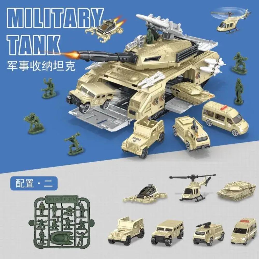 Tank Toy Car War Simulation Military Base Can be Stored Car Airplane Set Boy Children Assembled Educational Model Toys Gift
