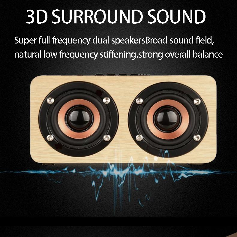 Retro Wooden Bluetooth Speaker Computer Speaker Bar Stereo Sound Subwoofer box For Macbook Laptop Notebook PC TF Card Music Player Wired Loudspeaker